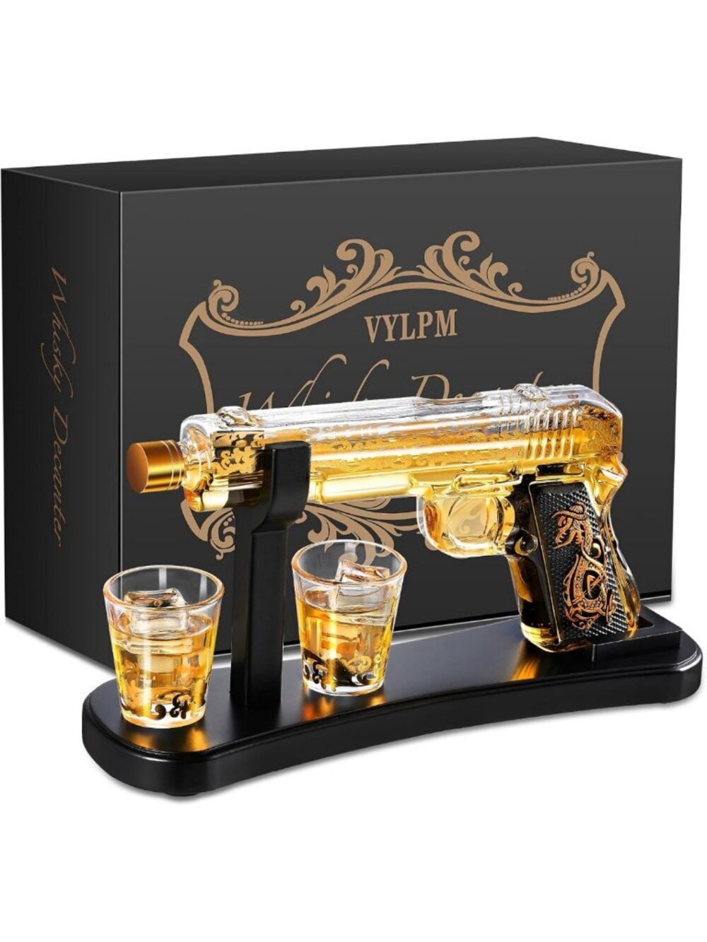 Luxury Handcrafted Whiskey Decanter Set - Lead-Free Glass, Unique Gift for Men